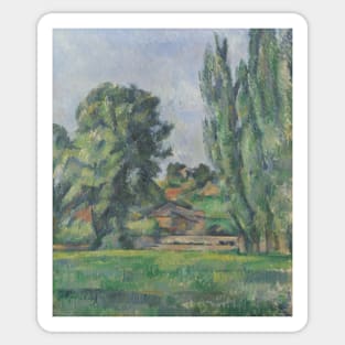 Landscape with Poplars by Paul Cezanne Sticker